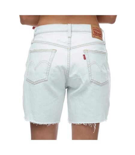 Womens/ladies 501 Mid Thigh Shorts Light Blue Levis