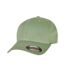 Childrens/kids Wooly Combed Baseball Cap Dark Leaf Green Flexfit-1