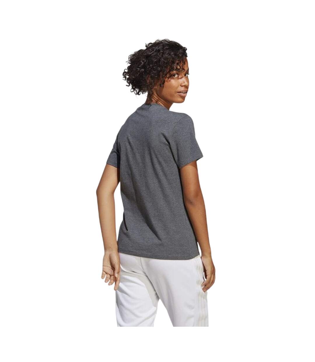 T-shirt Motif/style Gros Logo Femme Gris Foncé Chiné Adidas-3