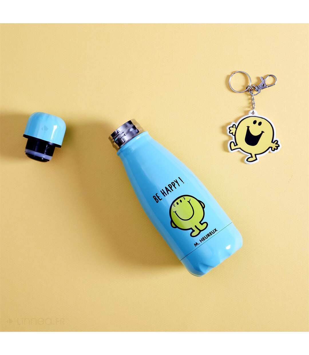 Coffret bouteille isotherme et porte clés MONSIEUR MADAME Monsieur Heureux-2
