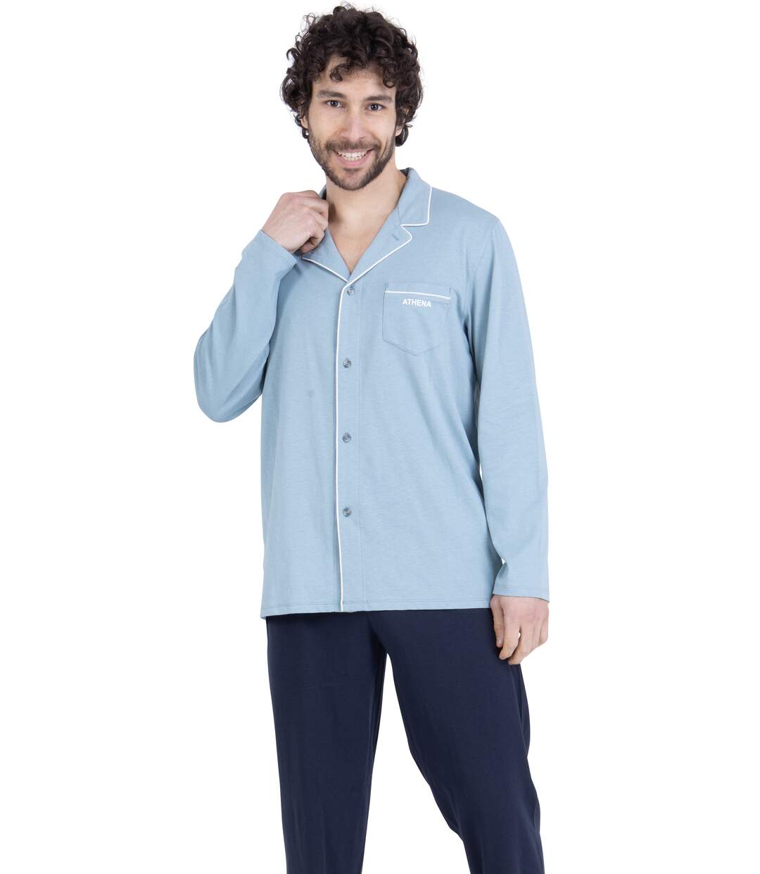Pyjama long ouvert homme Chic Athena-1