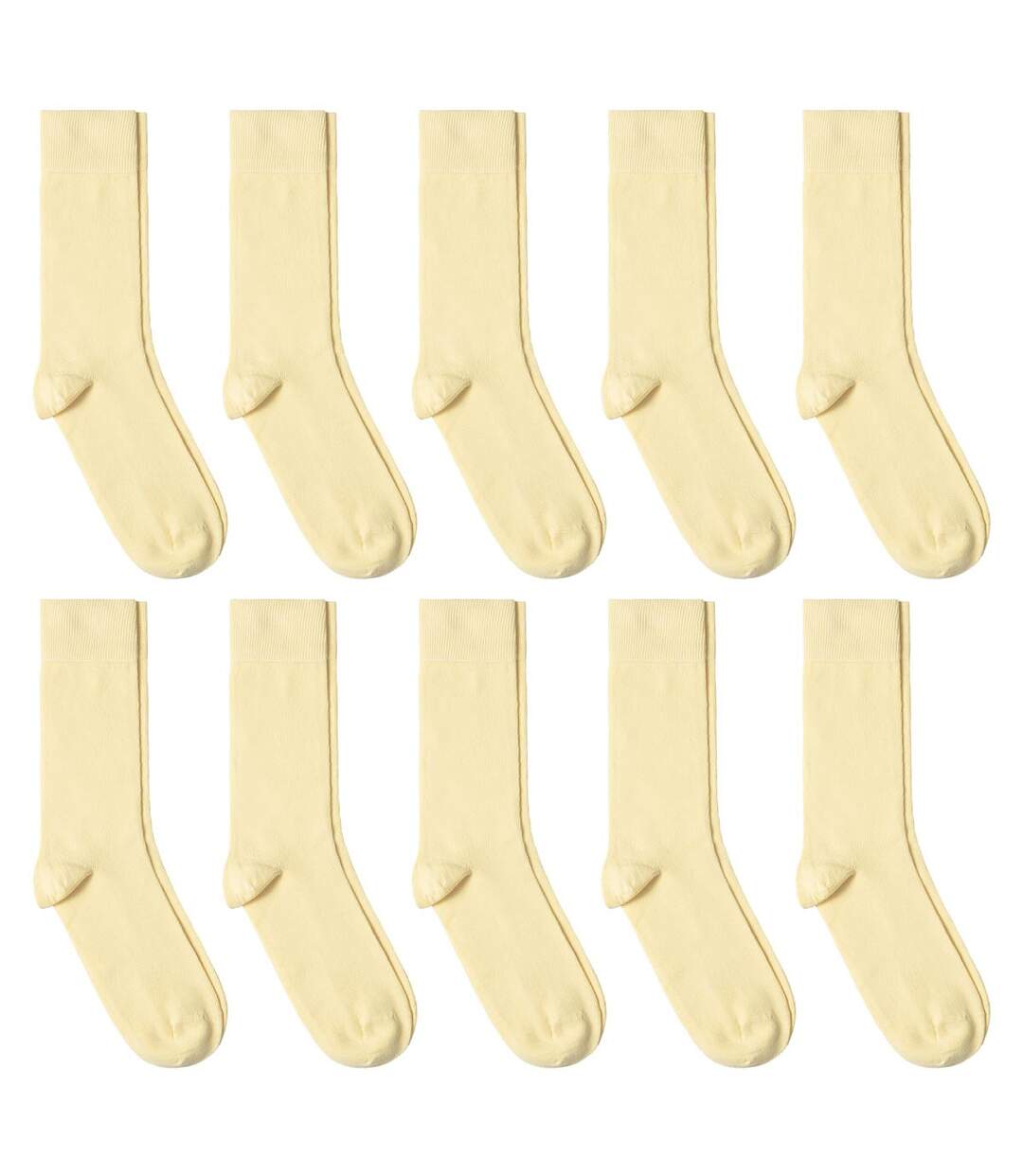 Chaussettes jersey unies – Lot 10 paires  - Fabriqué en UE