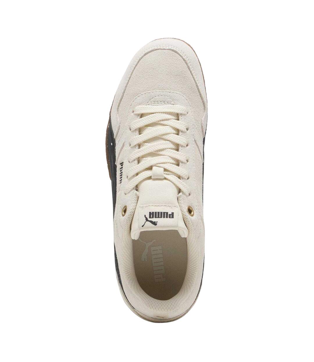 Womens/ladies Donna Leather Trainers Beige Gum Puma-4