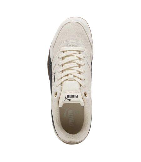 Womens/ladies Donna Leather Trainers Beige Gum Puma