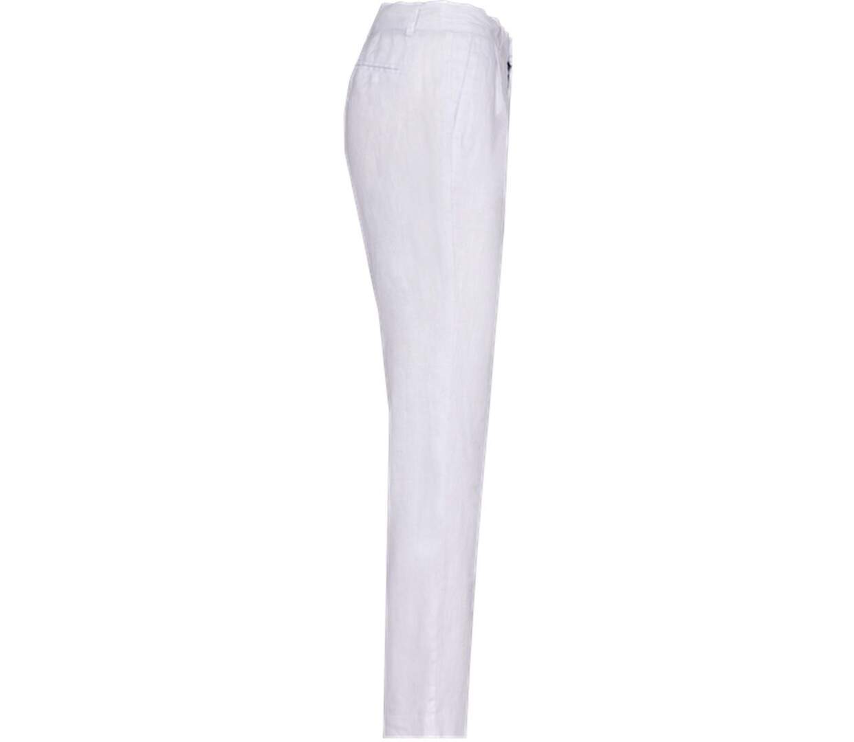 Pantalon en lin - Femme - PATS712 - blanc-2