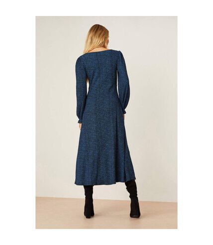 Dorothy Perkins Womens/Ladies Spotted V Neck Midi Dress (Blue) - UTDP1455