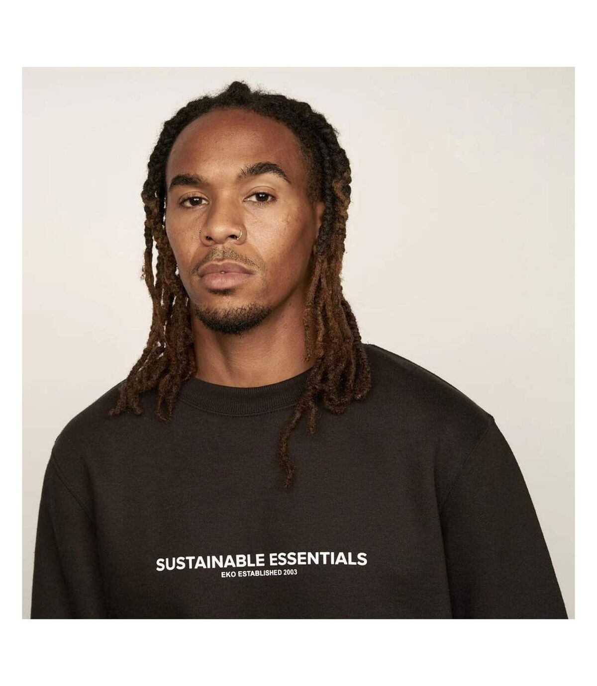 EKO Essentials Mens Moxley Crew Neck Sweatshirt (Black)