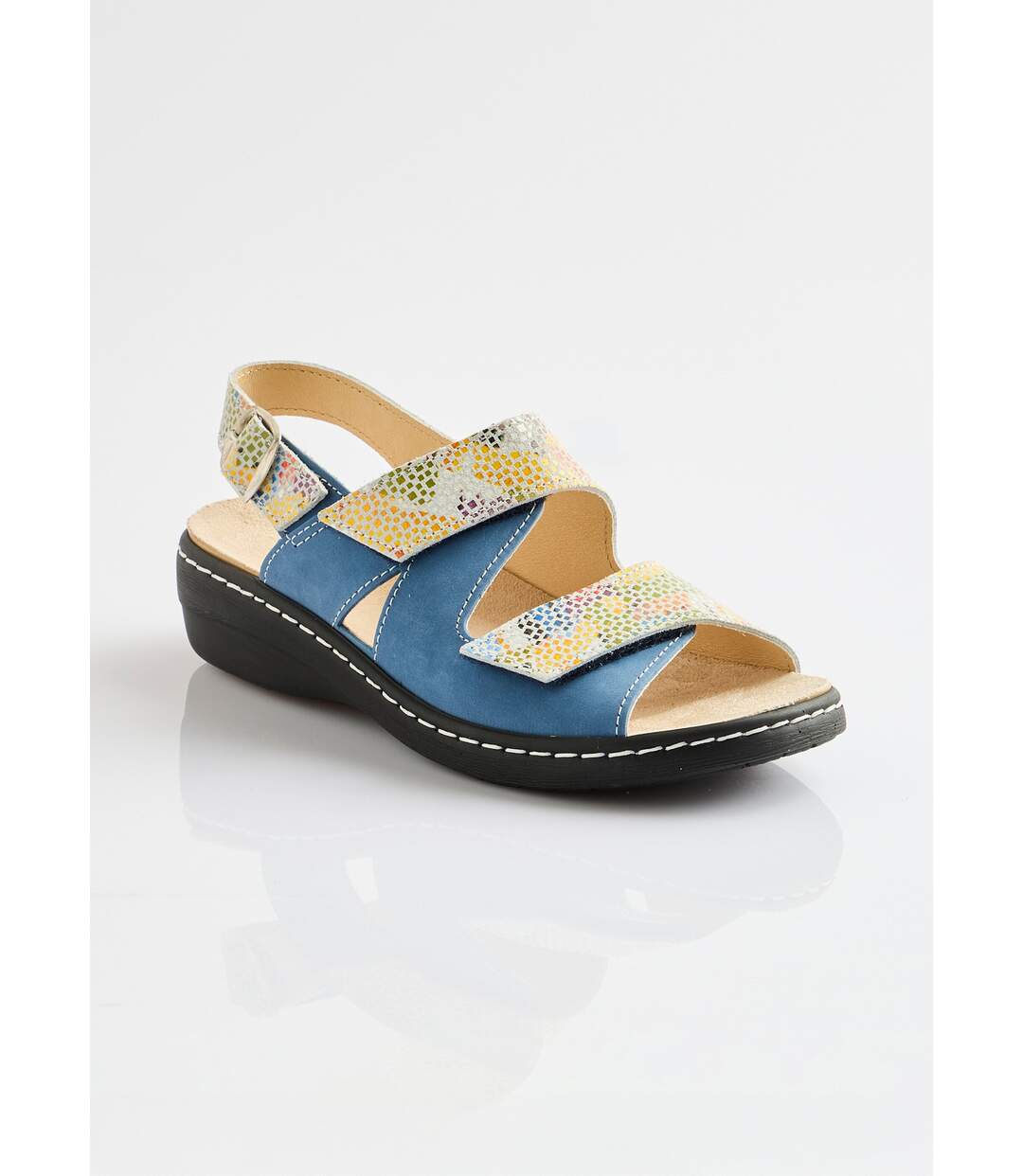 Sandales grande largeur cuir-1