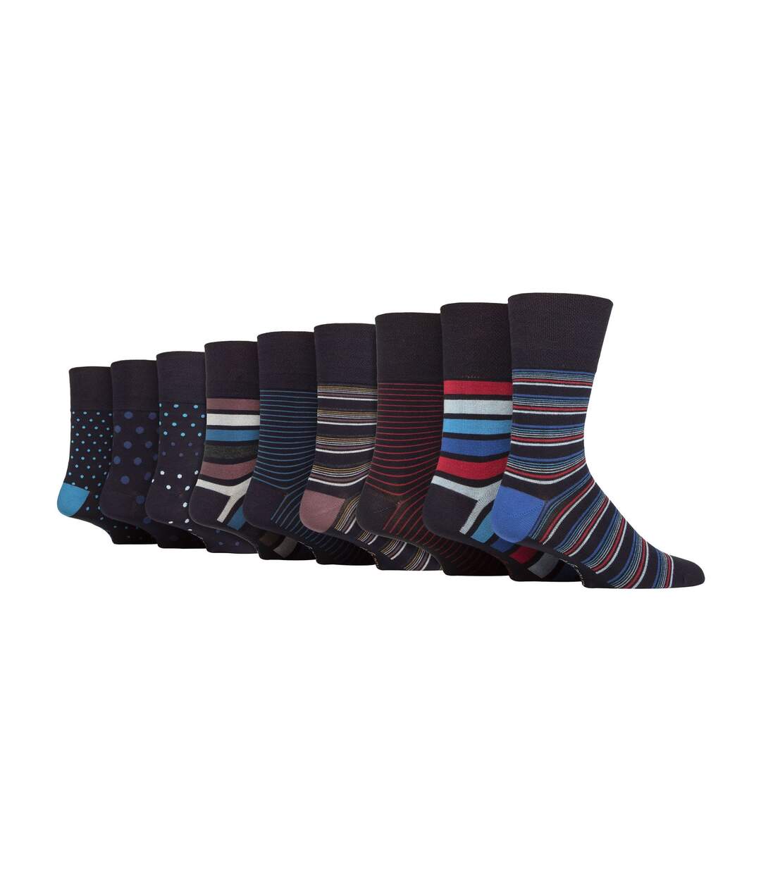 9 Pack Mens Soft Breathable Bamboo Non Elastic Dress Socks-1