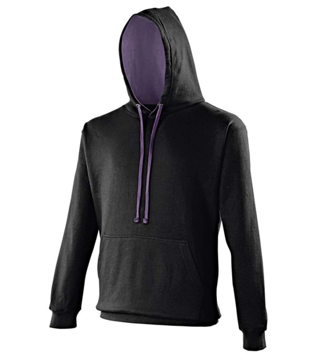 Sweat à capuche contrastée unisexe - JH003 - noir et violet