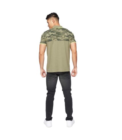 Mens brightling camo polo shirt olive Crosshatch