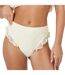 Womens/ladies Crochet Panel High Waist Bikini Bottoms Yellow Brave Soul-4
