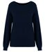 Pull écoresponsable femme en laine Mérinos - PAT920 - bleu marine-1