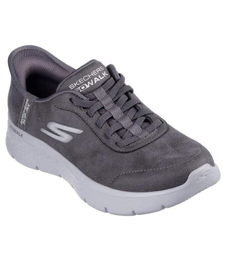 Womens/ladies go walk flex mali trainers charcoal Skechers