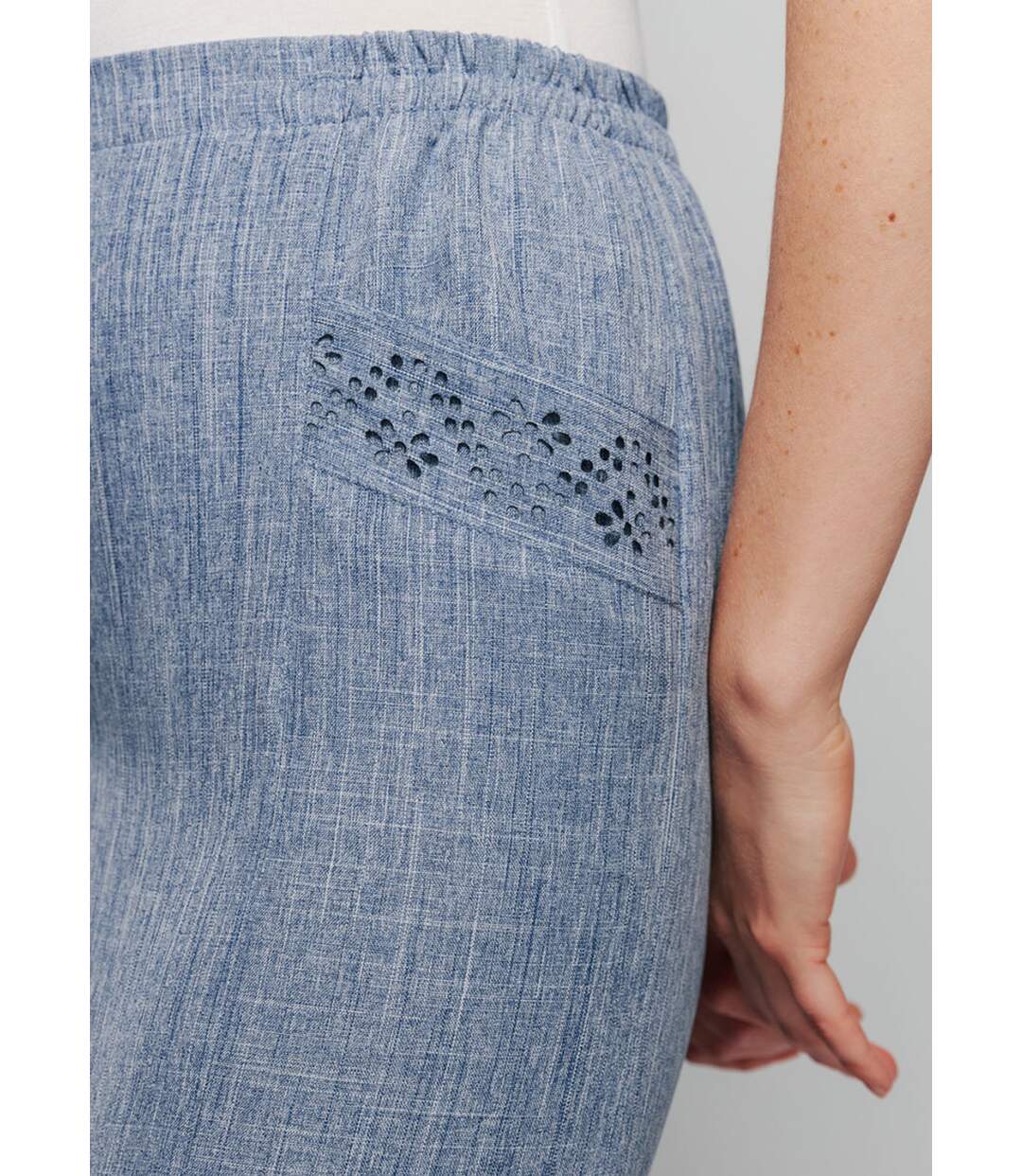 Jupe évasée ceinture élastiquée-4