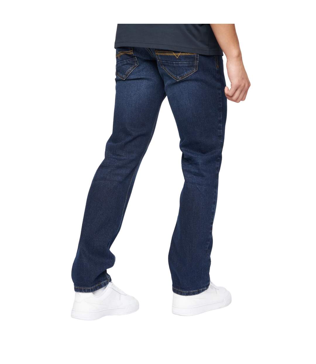 Jean Chas Homme Bleu Foncé Délavé Crosshatch-2