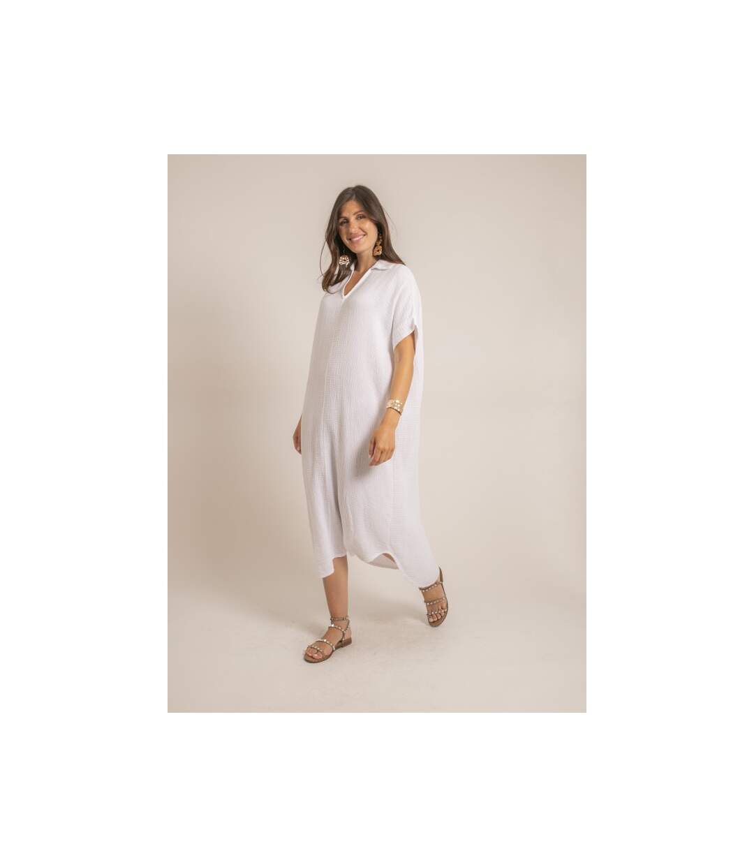 Robe longue gaze de coton IPELOR - Dona X Lisa-4