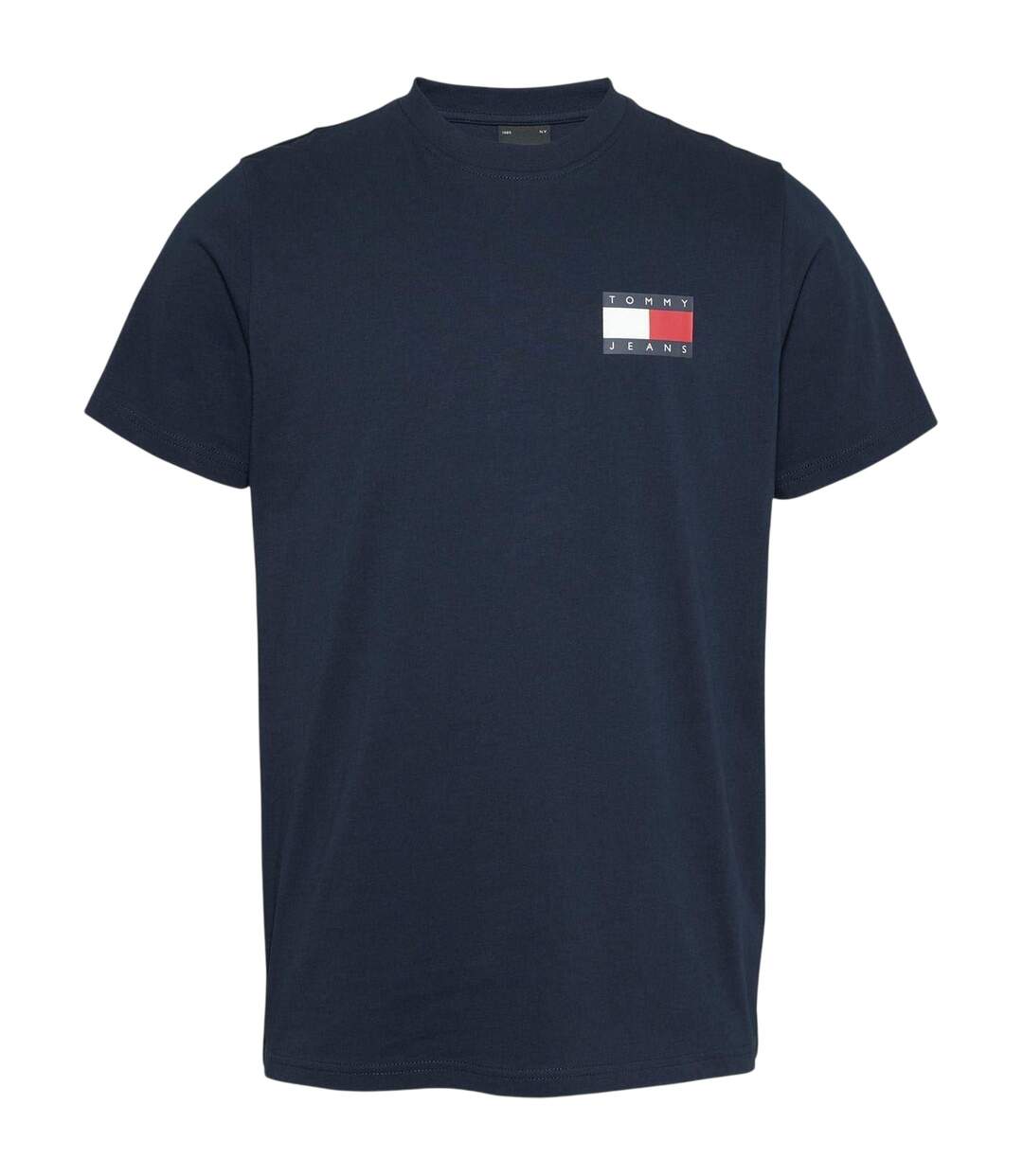 Mens Flag Crew Neck Slim T-shirt Night Blue Tommy Jeans-1