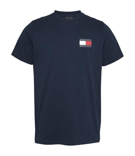 Mens Flag Crew Neck Slim T-shirt Night Blue Tommy Jeans
