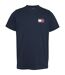 Mens Flag Crew Neck Slim T-shirt Night Blue Tommy Jeans-1