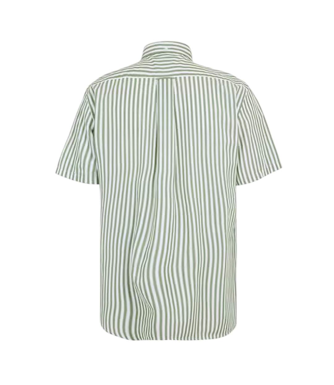 Chemise Manches Courtes Motif/style À Rayures Homme Vert Kaki Vert Gant-3