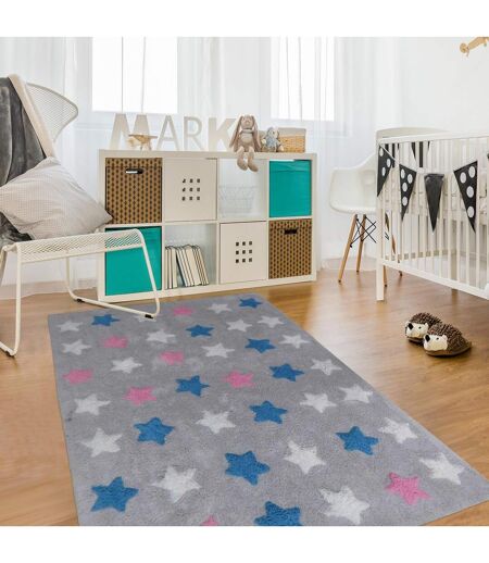 Tapis enfant fait main en coton ETOILE