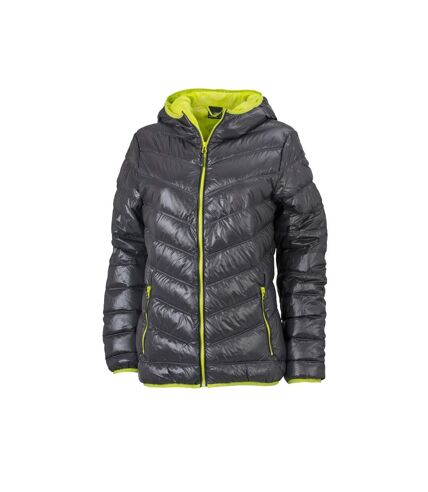 Veste duvet à capuche - doudoune anorak FEMME - JN1059 - gris carbone