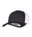 Unisex Adult Two Tone 5 Panel Trucker Cap Black White Flexfit-1