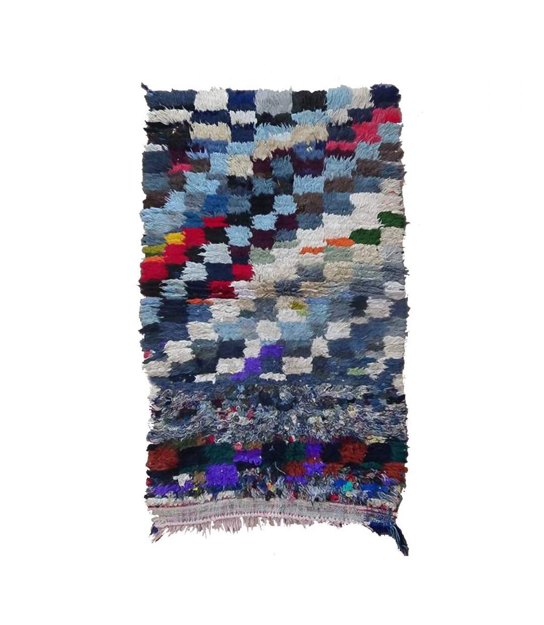 Authentique tapis berbère fait main en tissu recyclé ZAOUIT-4