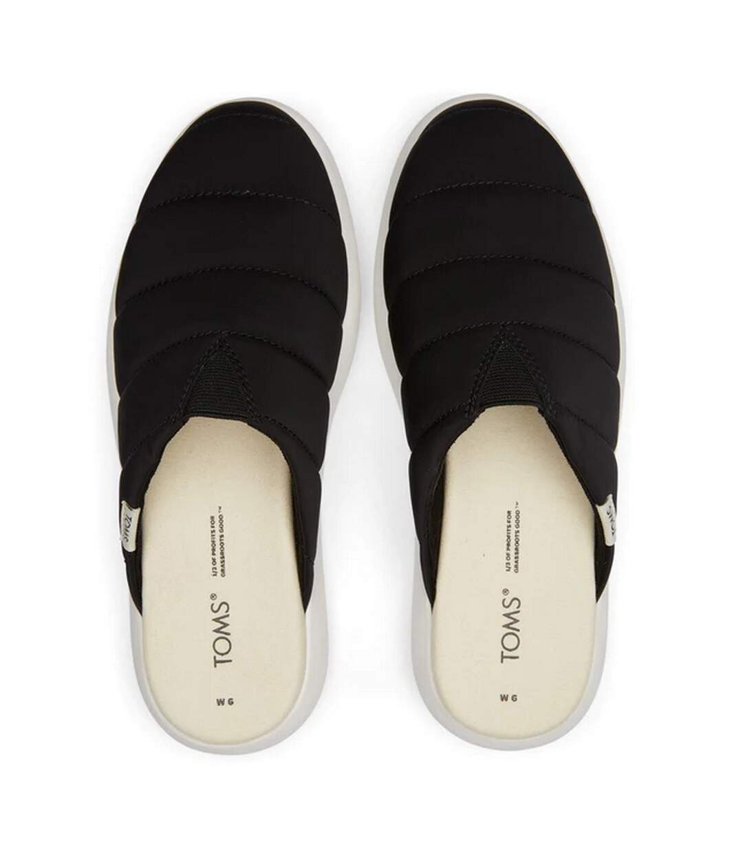 Womens/ladies Alpargata Mallow Slippers Black Toms-4
