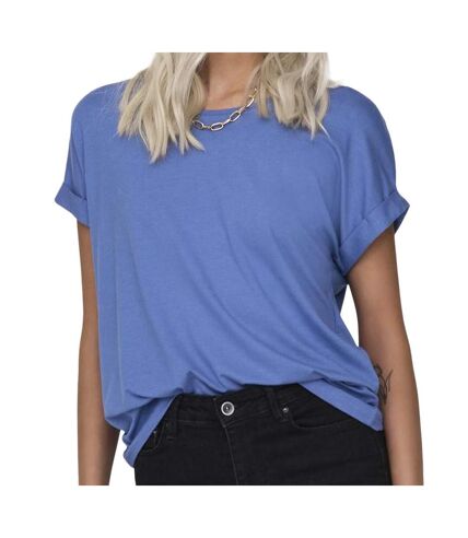 T-shirt Bleu Femme Only Moster - L