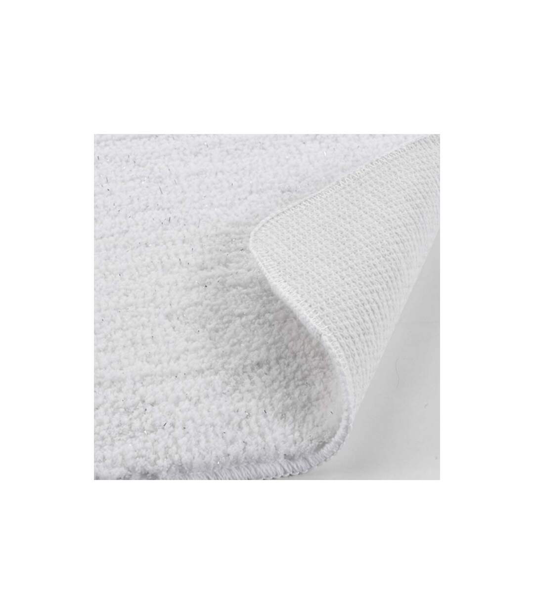 Tapis de Bain Microfibre Métallisé 45x75cm Blanc-3