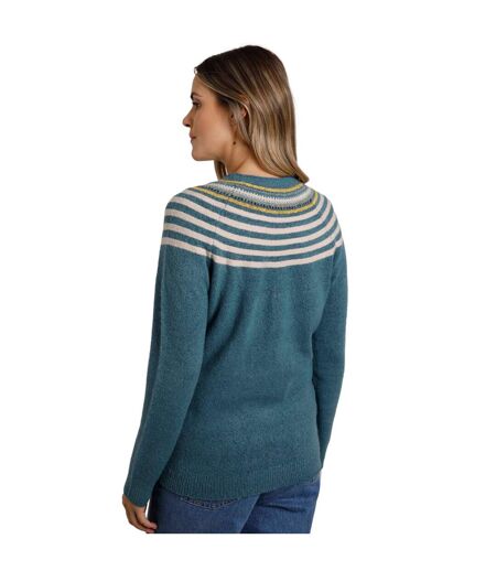 Womens/ladies sinatra patterned knitted jumper uniform blue Weird Fish