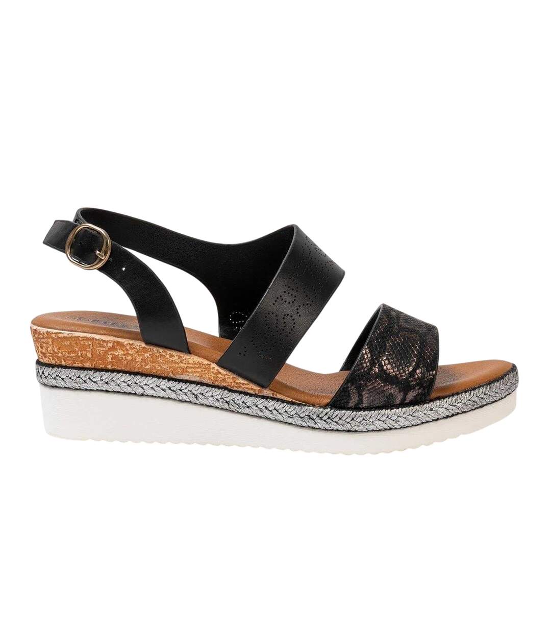 Womens/ladies Ella Wedge Sandals Black Firetrap-1