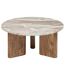 Table basse en marbre et manguier COPPA - Beige-1