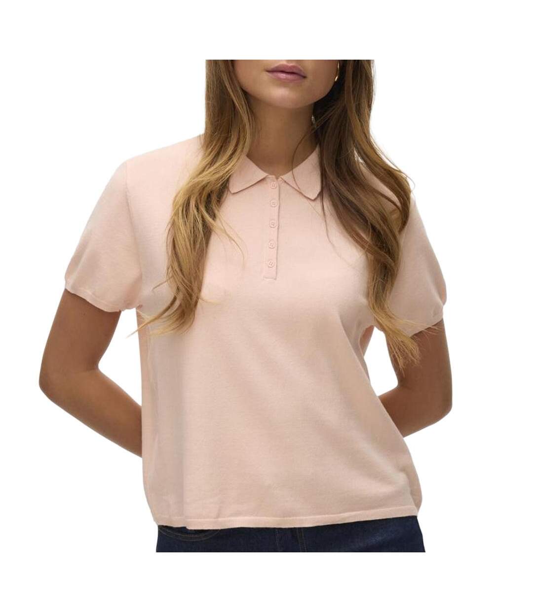 Polo rose femme vero moda lenny-1