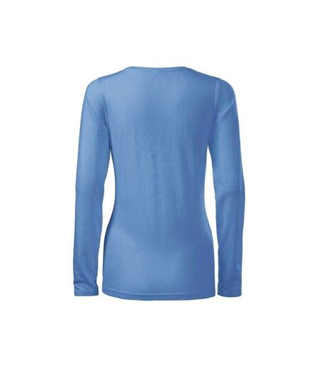 T-shirt Manches Longues Femme Bleu Clair Malfini