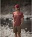 Tee-shirt homme Rouge - Col V - Manches courtes 100% coton Coupe ajustée et rayures-4