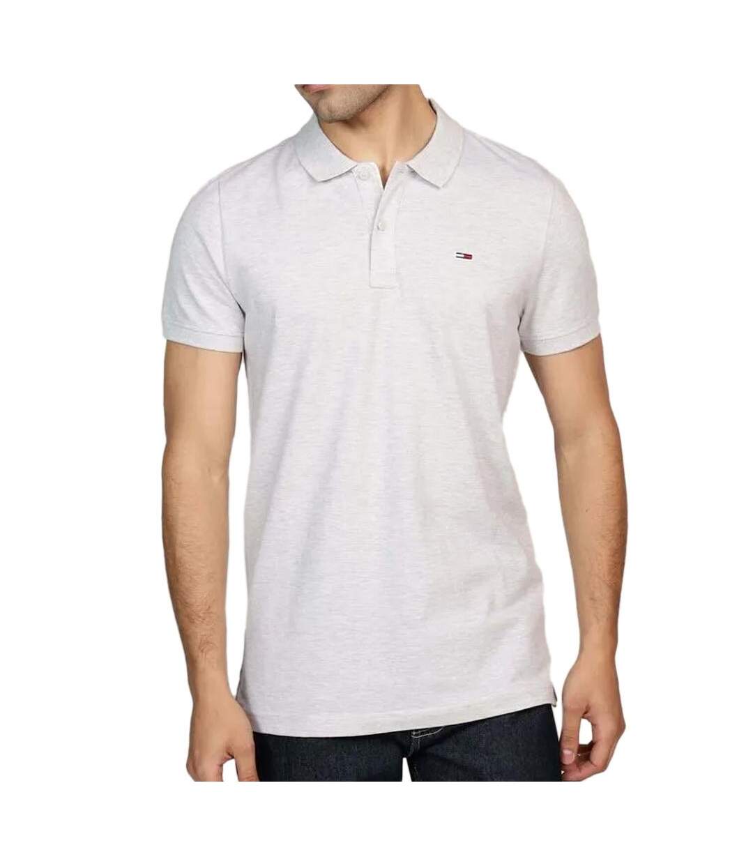 Polo Gris Homme Tommy Jeans Placket - L-1