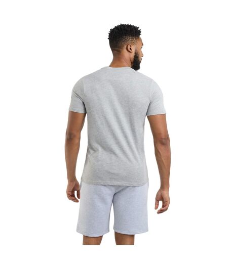 Mens Stacked Logo T-shirt Grey Marl Umbro