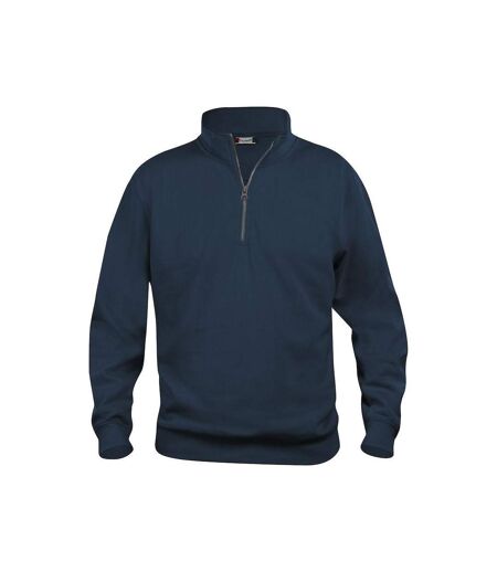 Unisex Adult Basic Half Zip Sweatshirt Dark Navy Clique