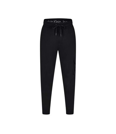 Mens Patch Tracksuit Bottoms Black Calvin Klein