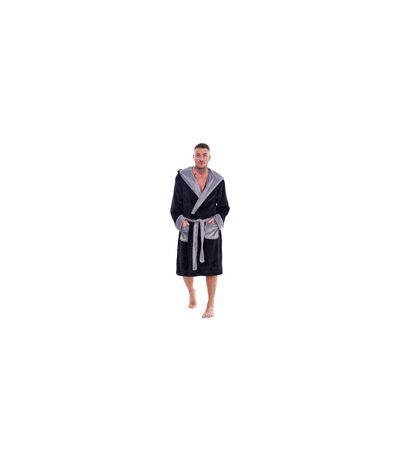 Robe De Chambre Homme Noir Gris Keanu