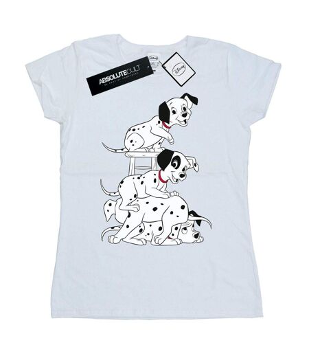 Disney T-shirt en coton Femme/Ladies 101 Dalmatians Chair (Blanc) - UTBI14865