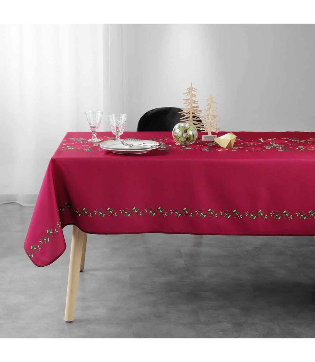 Nappe Imprimée Isadora 150x240cm Rouge-4