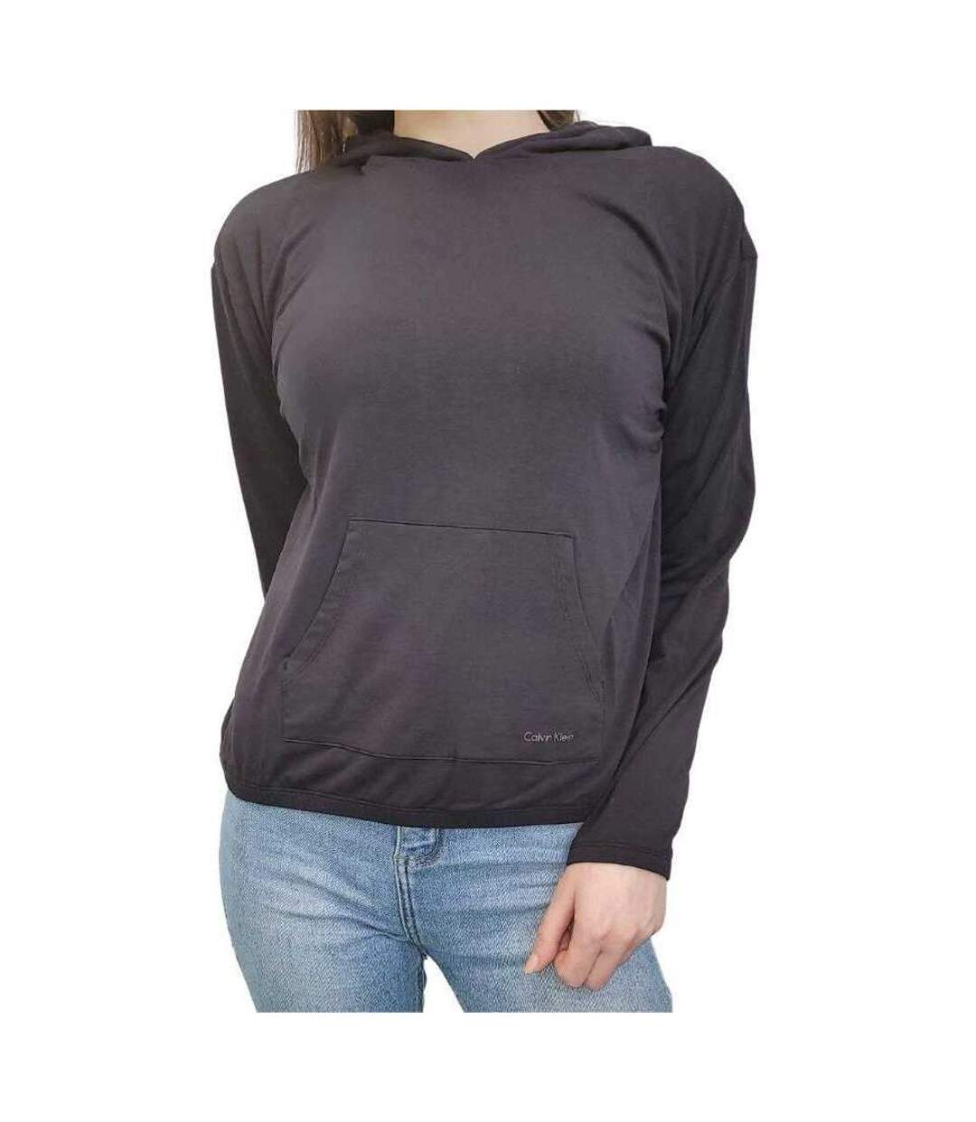 Sweat À Capuche Femme Noir Calvin Klein-1
