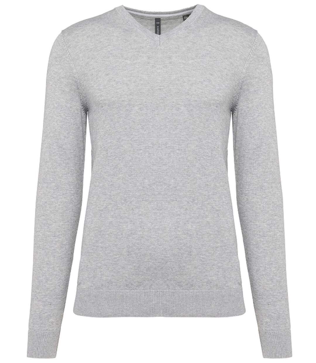 pull col V homme écoresponsable - K980 - gris clair heather