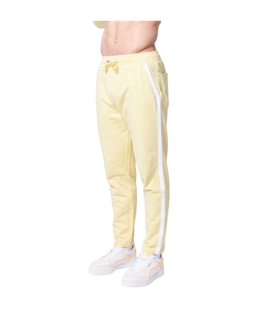 Mens Side Stripe Slim Joggers Yellow Native Youth-1