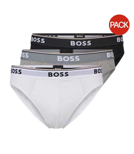 Lot De 3  Slips Homme Noir Blanc Gris Boss