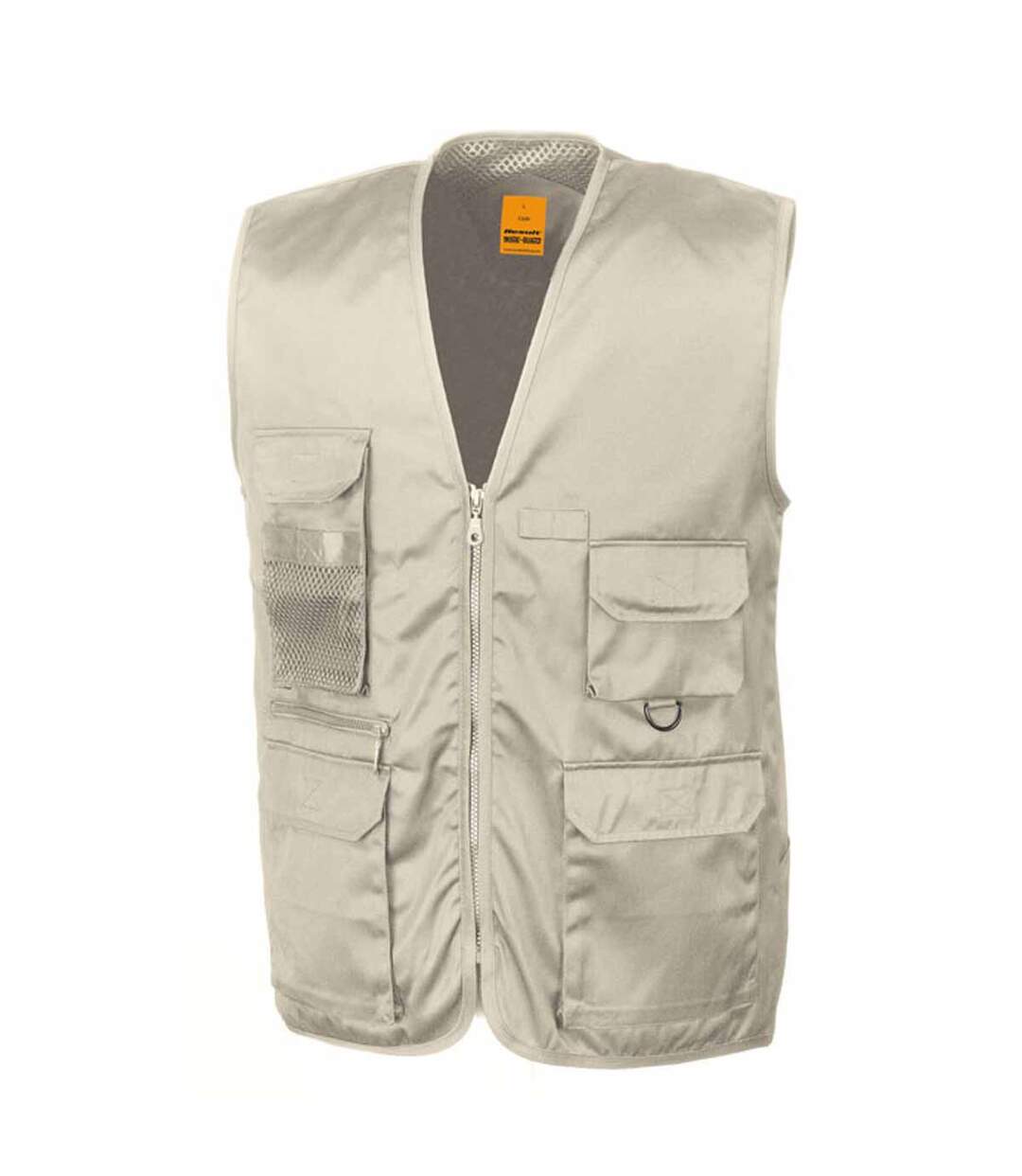 Gilet safari multipoches sans manches - R045X - beige - reporter-1